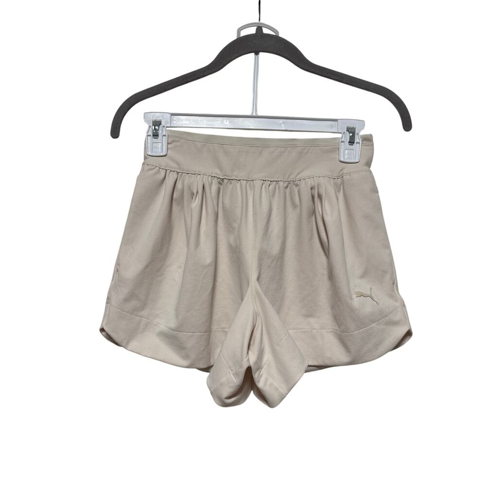 Puma Cloudspun Athletic Shorts XS Beige Cream - Picture 2 of 7